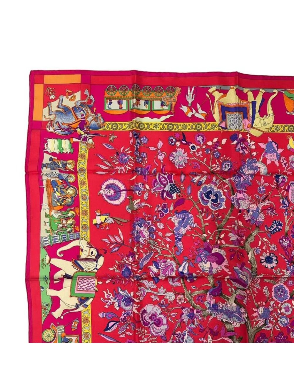 Hermes Scarf Silk Fantaisies Indiennes Dazzling India Pink - Picture 2 of 7